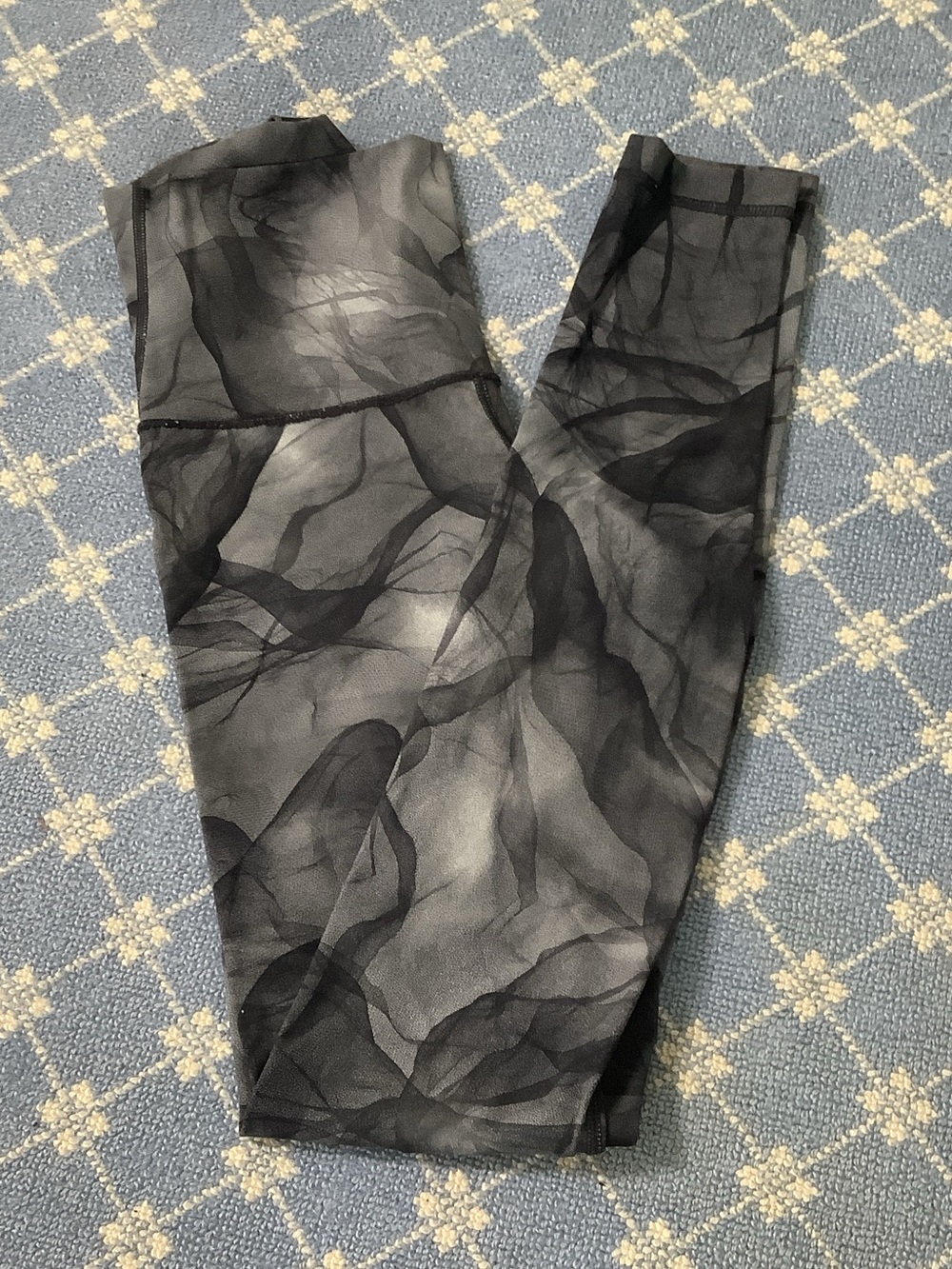 lululemon athletica Black & Gray Marble Print Leggings